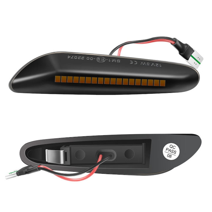 Set 2 lampi semnalizare secventiala, LED, Compatibil cu BMW E46 E36 E90 E91 E60 E61 E87 E88 E92 E93 X1 E84 X3 E83 X5 E53 E81, Negru