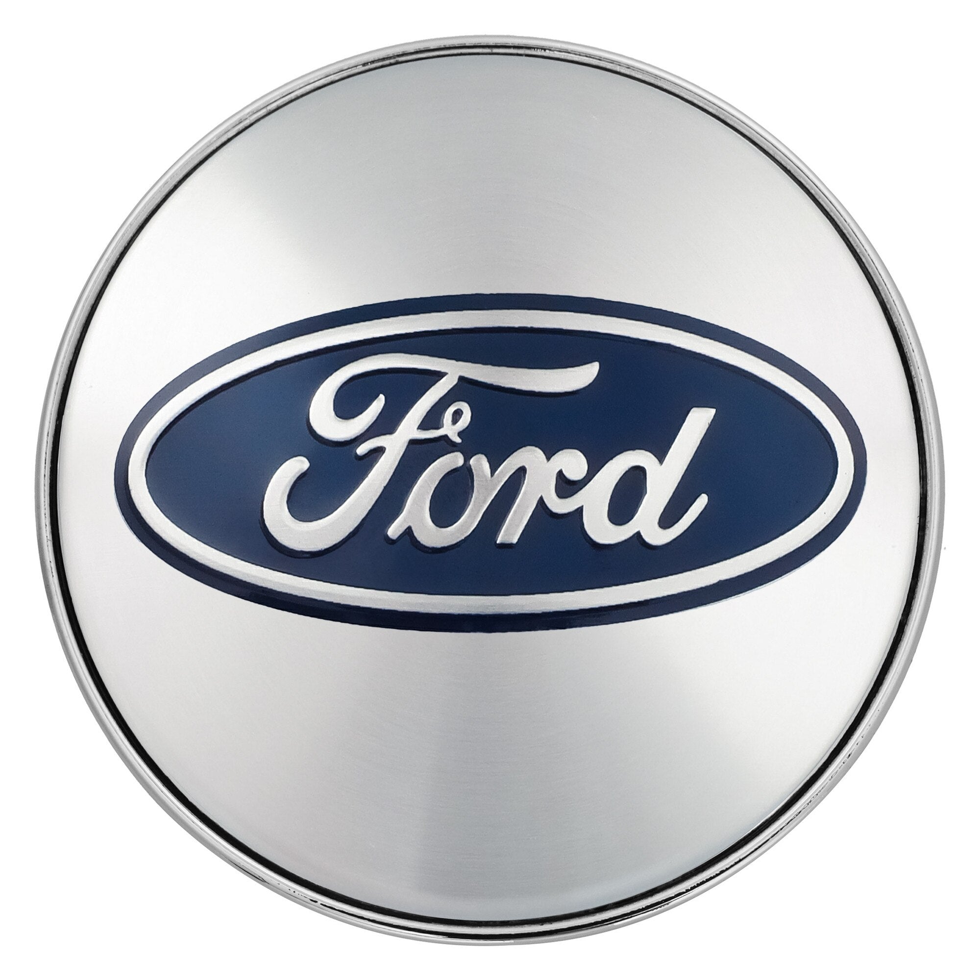 Set 4 capace roti pentru FORD, 60 mm, argintiu-albastru, plastic si aluminiu