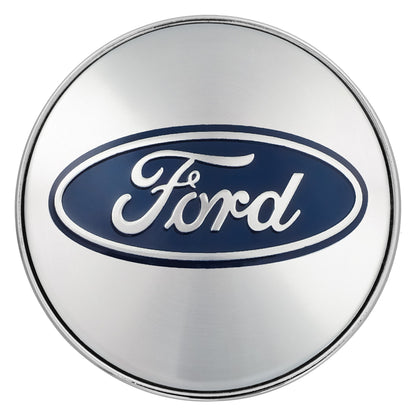 Set 4 capace roti pentru FORD, 60 mm, argintiu-albastru, plastic si aluminiu