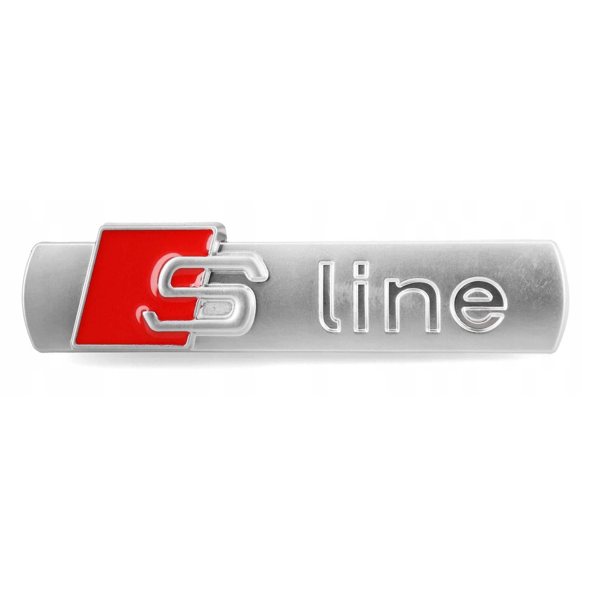 Emblema auto Audi S-LINE, 7x1,7x3 cm, argintie, montaj simplu