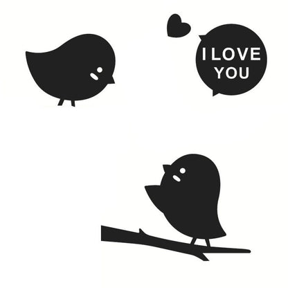 Sticker Birds, pentru intrerupator sau priza, 10x10 cm, culoare Negru
