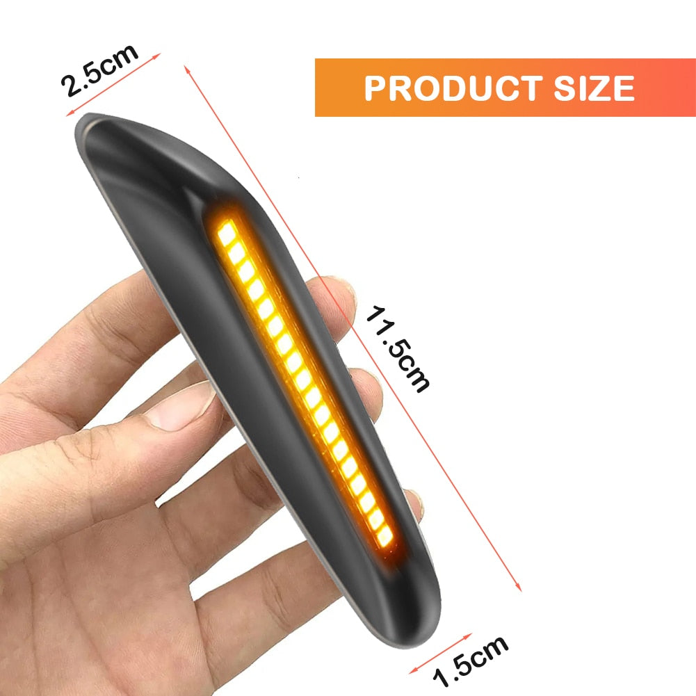 Set 2 lampi semnalizare secventiala, LED, Compatibil cu BMW E46 E36 E90 E91 E60 E61 E87 E88 E92 E93 X1 E84 X3 E83 X5 E53 E81, Negru