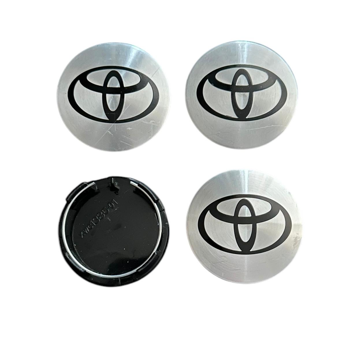 Set 4 capace roti 57mm exterior, 54mm interior Toyota Argintii compatibil/inlocuitor janta aliaj