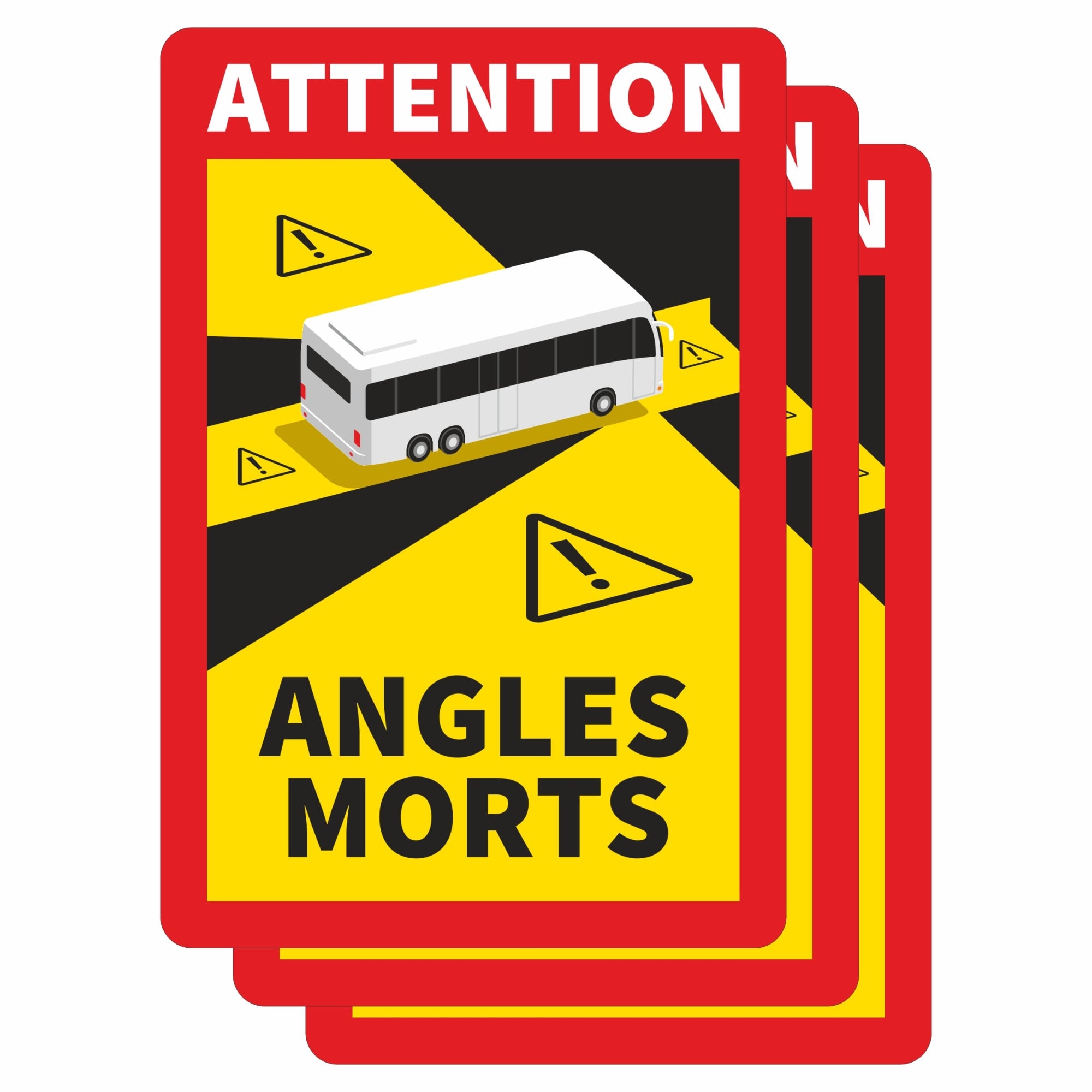 Set 3 autocolante autoadezive, unghi mort, laminate, 17x25cm, pentru autocare, autobuze