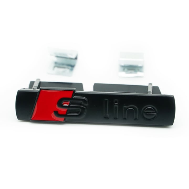 Emblema Sline pentru grila fata Audi, Negru matt