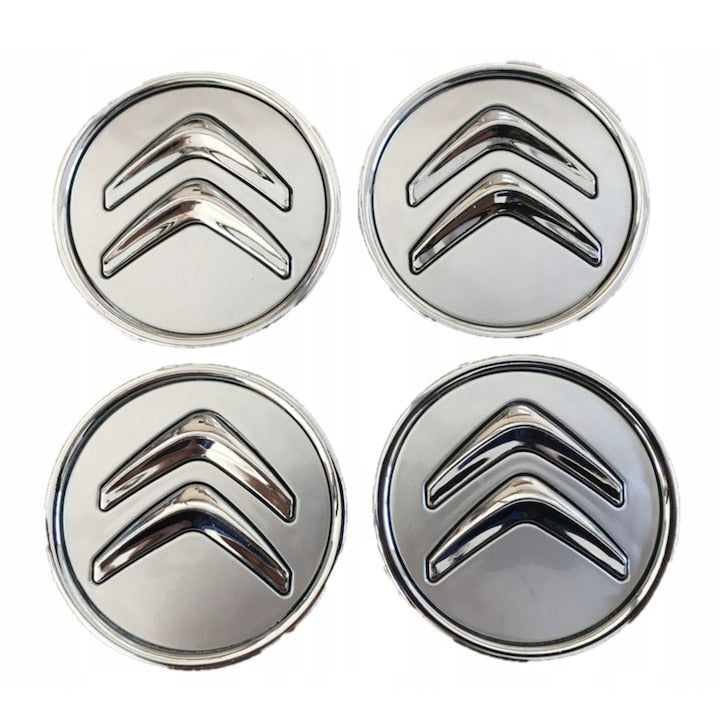 Set 4 capacele roti 59mm Citroen, pentru jante aliaj, argint