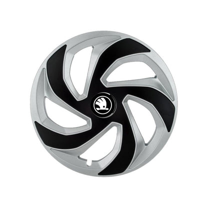 Set 4 capace roti Rex Gri-Negru R14 Compatibil Cu Skoda Nou