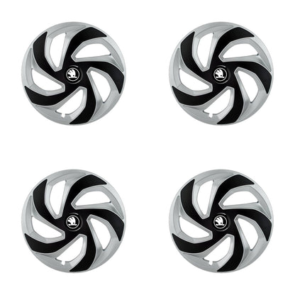 Set 4 capace roti Rex Gri-Negru R14 Compatibil Cu Skoda Nou