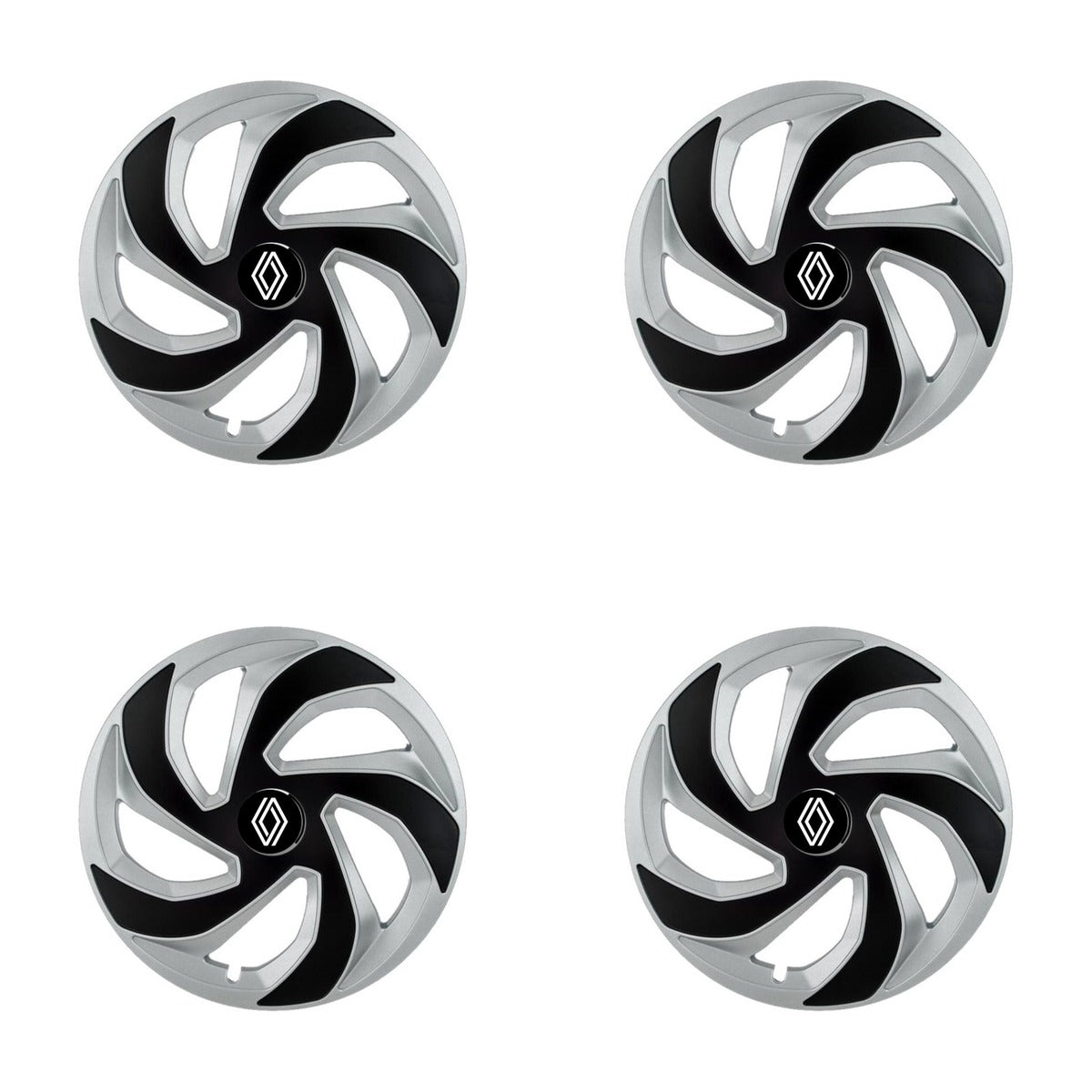 Set 4 capace roti Rex Gri-Negru R14 Compatibil Cu Renault Nou