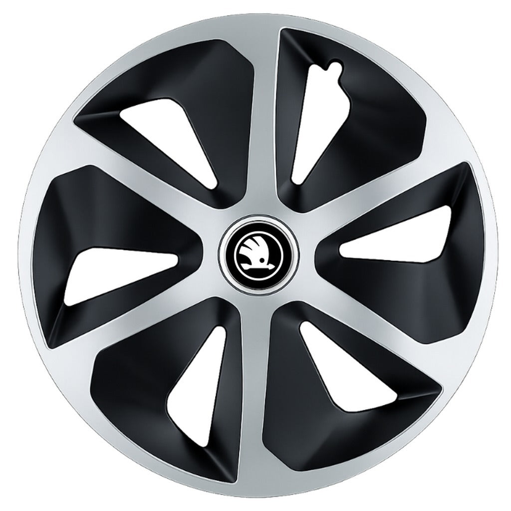 Set 4 capace roti Roco Gri-Negru R16 Compatibil Cu Skoda Nou