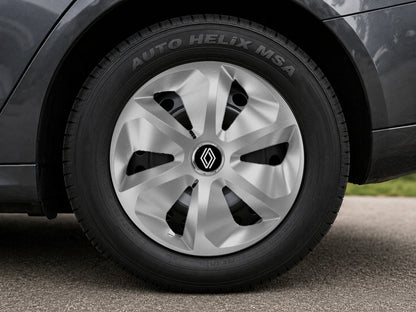 Set 4 Capace Roti Roco Gri R15, pentru Renault Nou