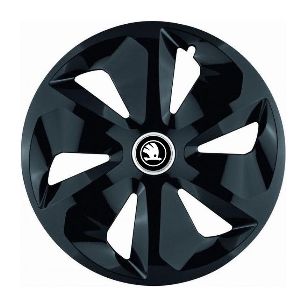 Set 4 Capace Roti Roco Negru R15, pentru Skoda Nou, model roco negru
