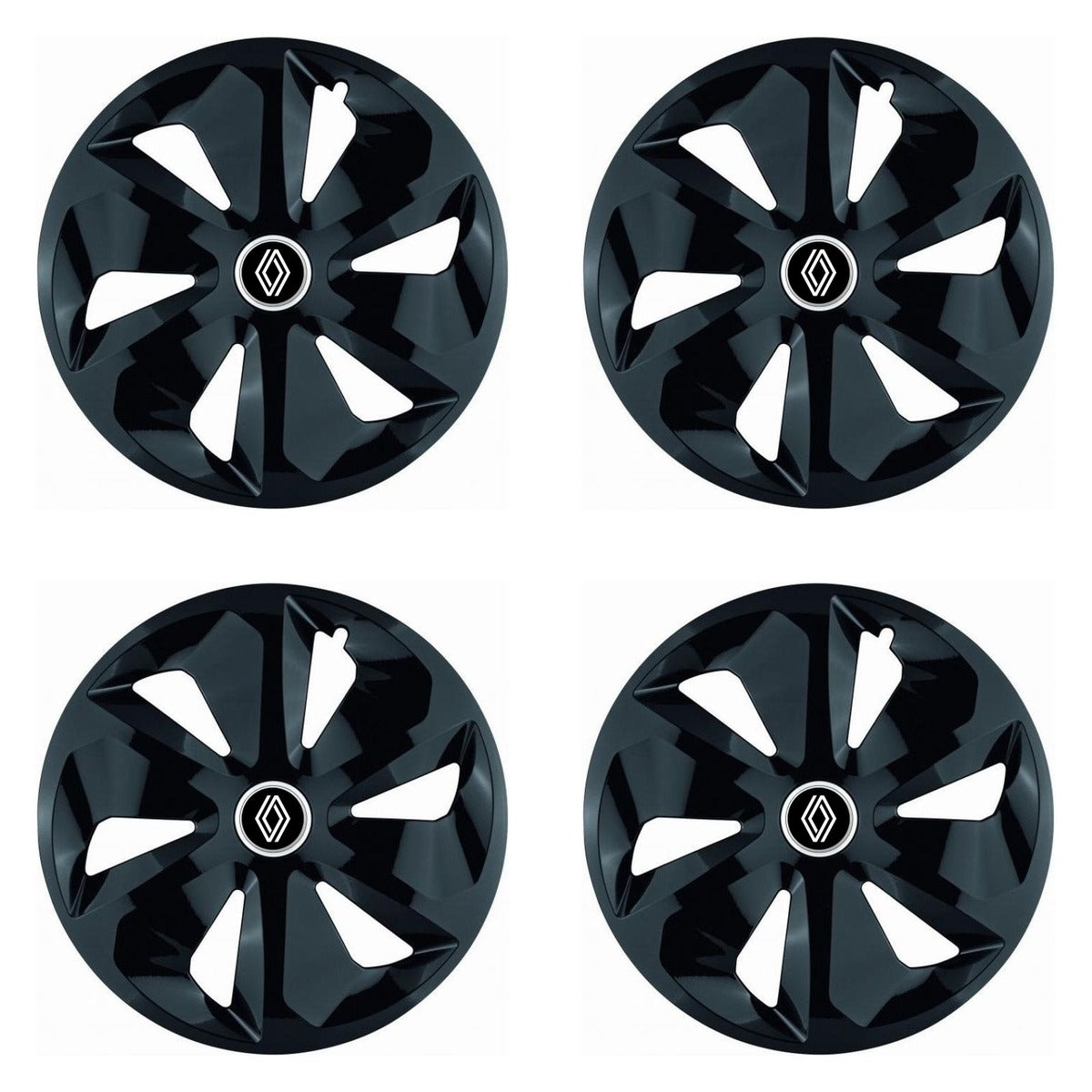 Set 4 Capace Roti Roco Negru R16, pentru Renault Nou, model roco negru