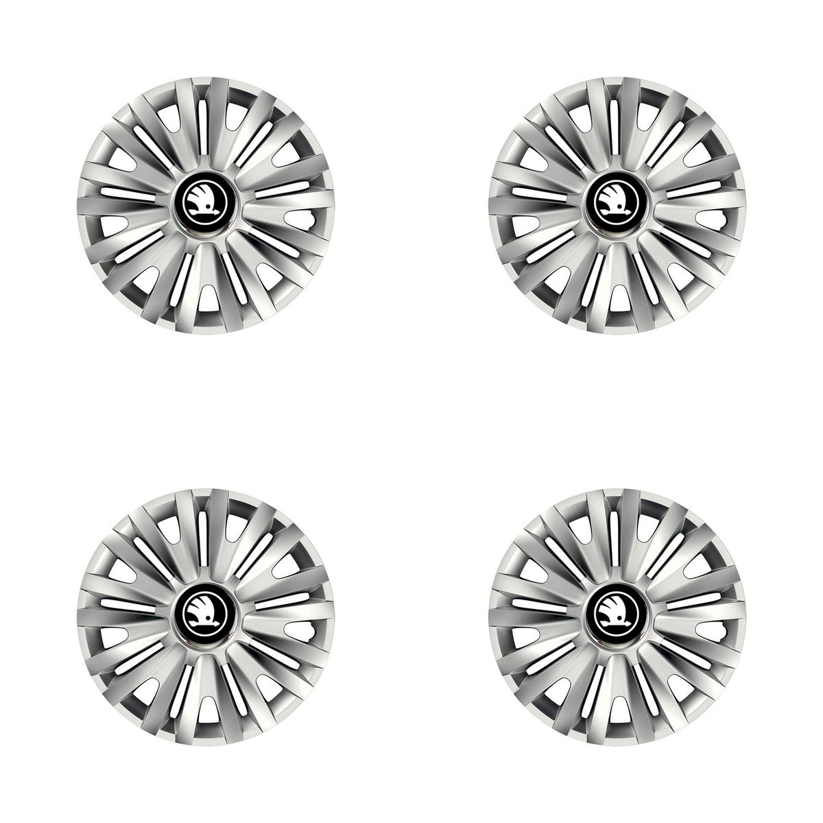 Set 4 capace roti Cu Inel Cromat Royal R14 Compatibil Cu Skoda Nou