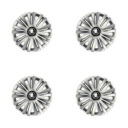 Set 4 capace roti Cu Inel Cromat Royal R14 Compatibil Cu Skoda Nou
