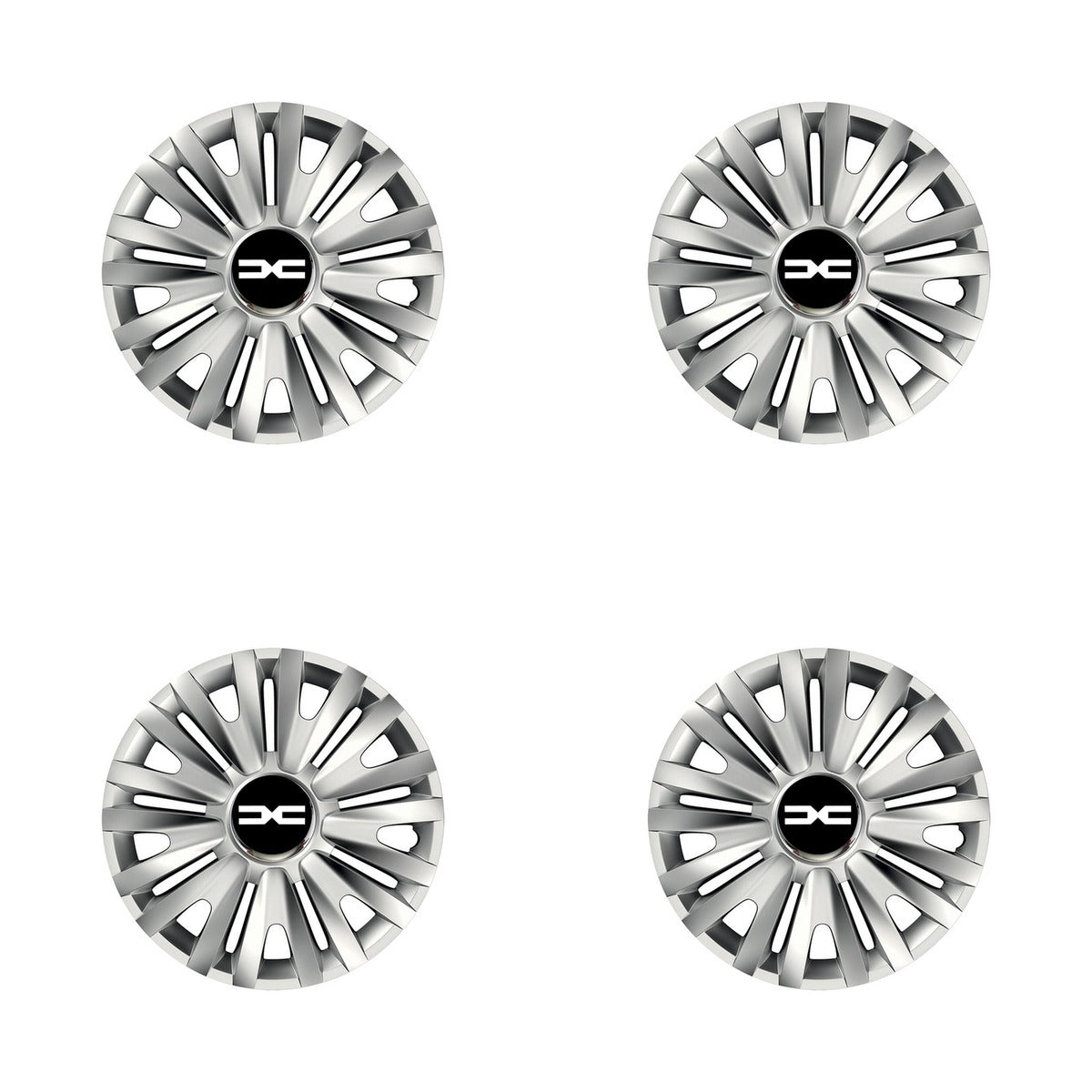 Set 4 capace roti Cu Inel Cromat Royal R15 Compatibil Cu Dacia Nou