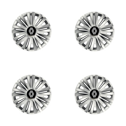 Set 4 capace roti Cu Inel Cromat Royal R15 Compatibil Cu Renault Nou