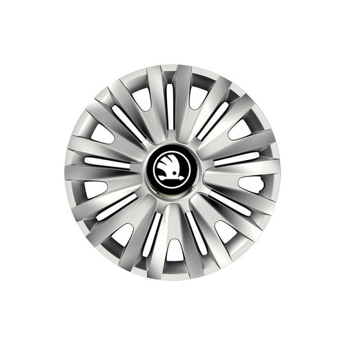 Set 4 capace roti Cu Inel Cromat Royal R16 Compatibil Cu Skoda Nou