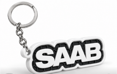 Breloc auto Saab cu lanț și inel