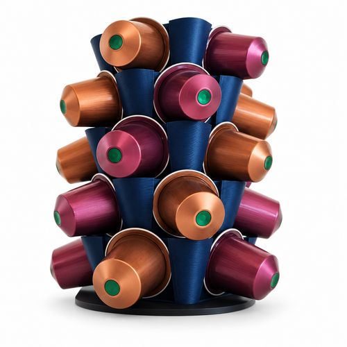 Suport capsule cafea Cactus, turn decorativ albastru
