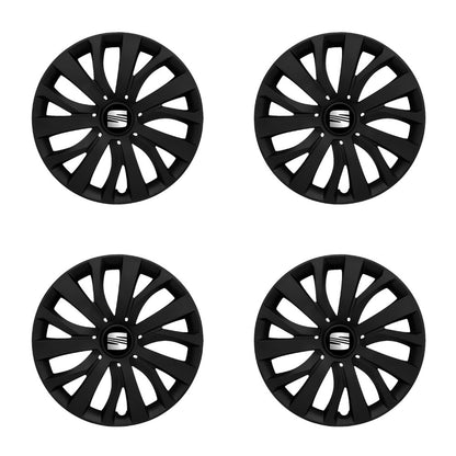 Set 4 capace roti potrivite jantelor de 16 inch compatibile SEAT, Model - 432 Black Edition