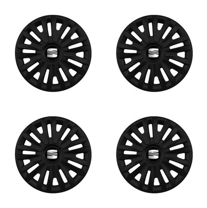 Set 4 capace roti potrivite jantelor de 15 inch compatibile SEAT, Model - 313 Black