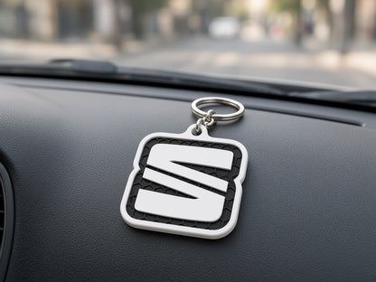 Breloc auto Seat logo cu lanț și inel