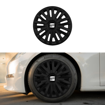 Set 4 capace roti potrivite jantelor de 15 inch compatibile SEAT, Model - 313 Black