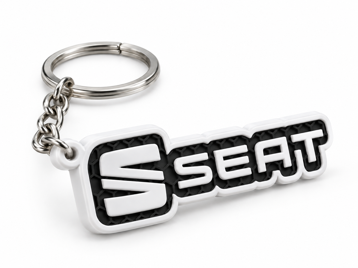 Breloc auto Seat inscripție cu lanț și inel