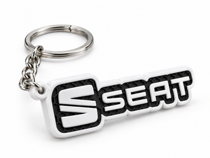 Breloc auto Seat inscripție cu lanț și inel