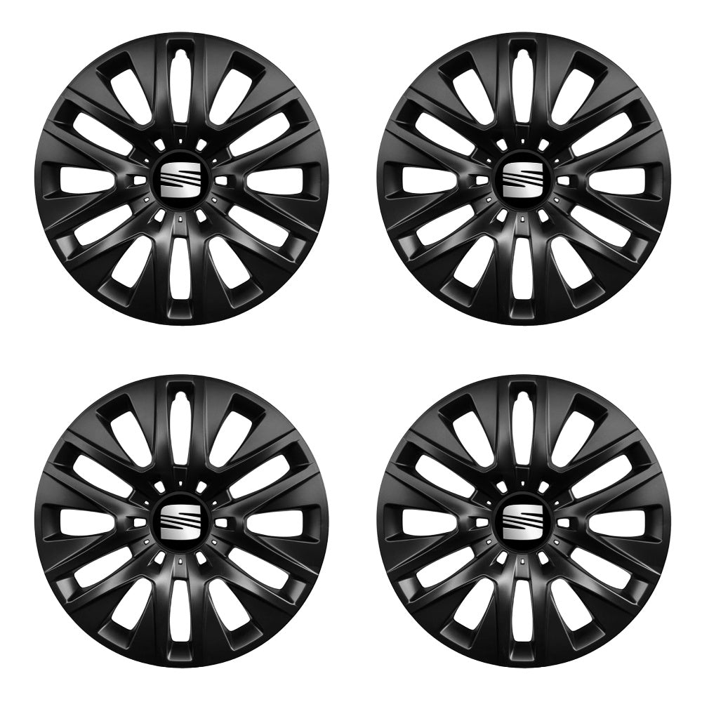 Set 4 capace roti potrivite jantelor de 16 inch compatibile SEAT, Model 429 Black