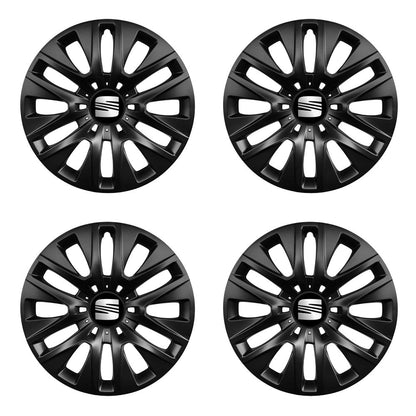 Set 4 capace roti 14 inchi (R14) compatibile gama Seat model - 225 Black