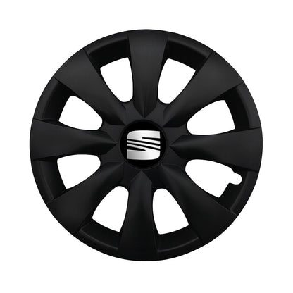 Set 4 capace roti potrivite jantelor de 15 inch compatibile SEAT, Model - 316 Black Edition