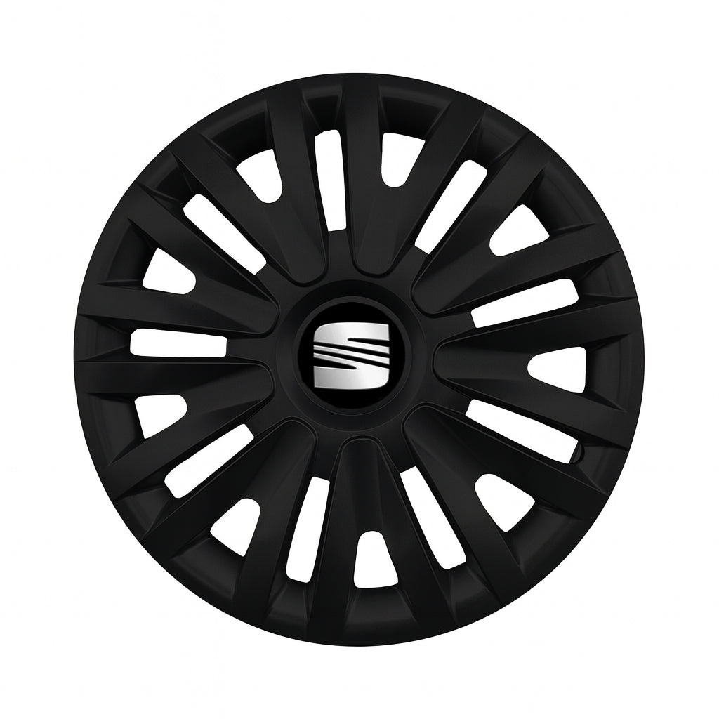 Set 4 capace roti potrivite jantelor de 15 inch compatibile SEAT, Model - 313 Black