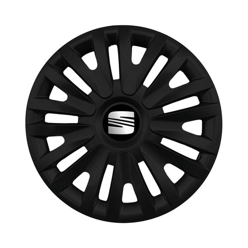 Set 4 capace roti potrivite jantelor de 15 inch compatibile SEAT, Model - 313 Black