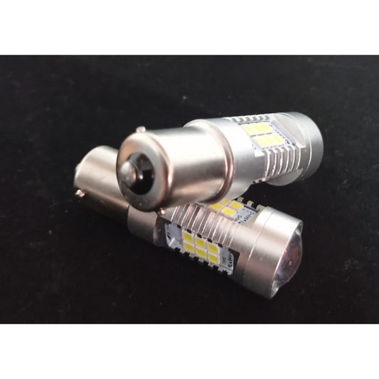 Set 2 becuri auto 1156 /P21W cu lupa 21 smd-CAN
