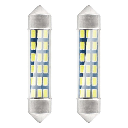 Set 2 becuri auto C5W/ Sofit, Standard 3014, 18 SMD, 41 mm, 12V, culoare alb