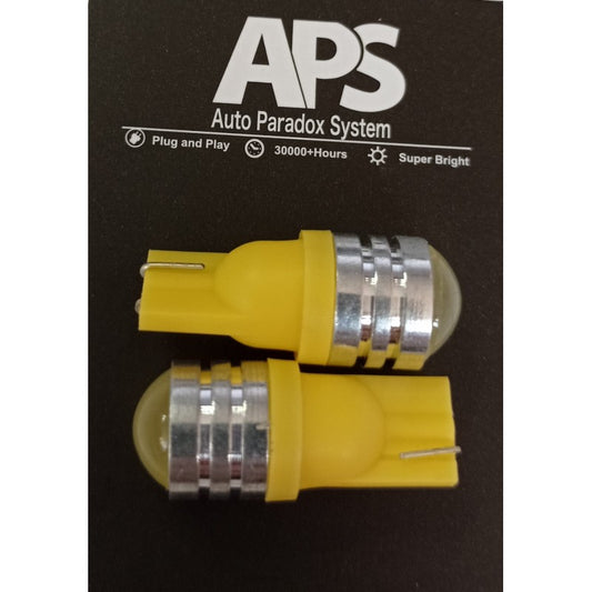 Set 2 becuri auto  T10/W5W- cu lupa 12V Amber