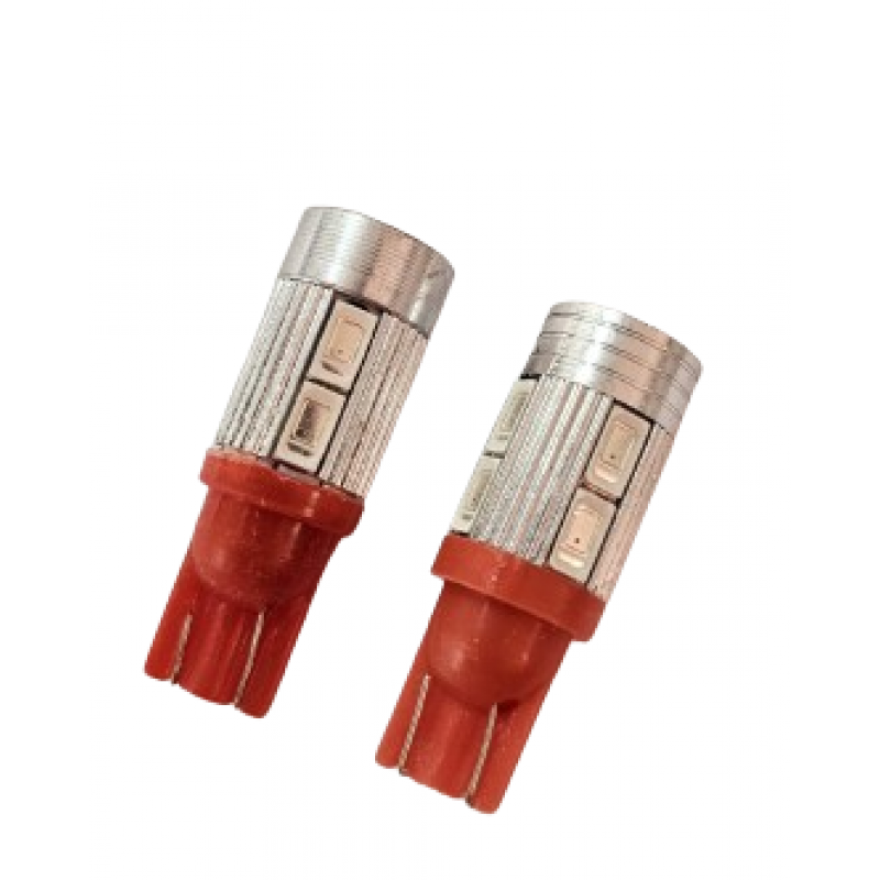 Set 2 becuri auto W5W/T10- 10 Smd cu lupa