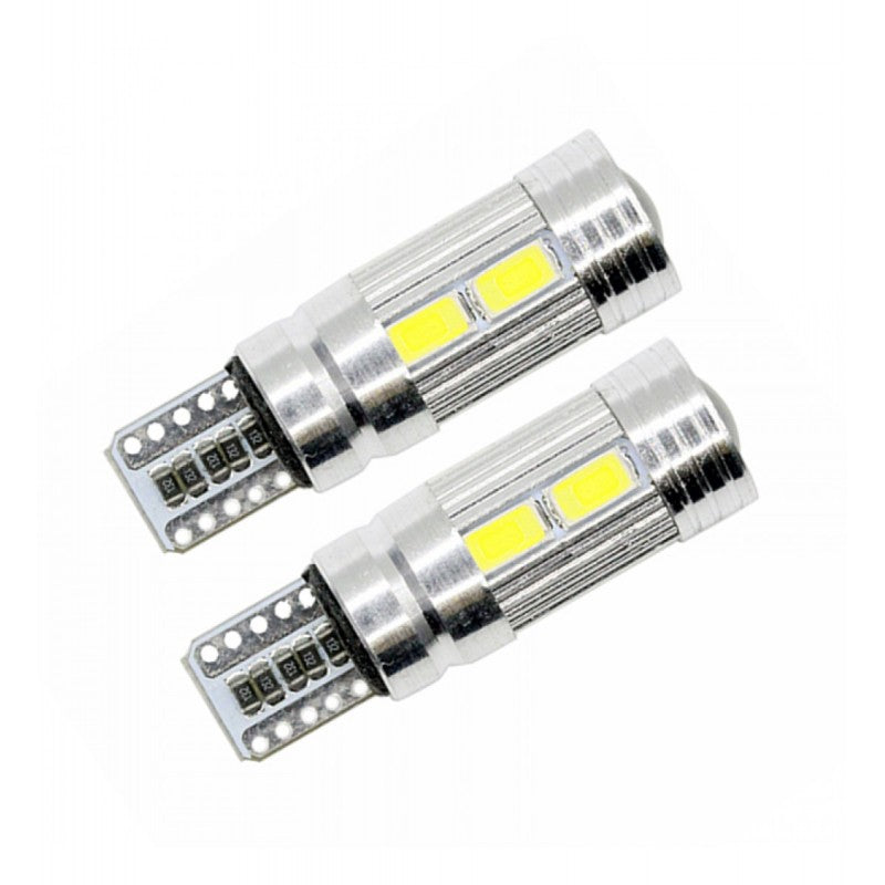 Set 2 becuri auto W5W/T10-10 smd cu lupa CANBUS  portocaliu