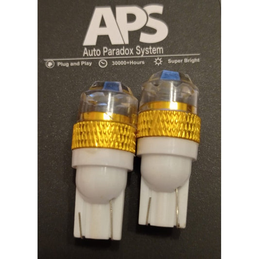 Set 2 becuri auto W5W/T10-3W cu lupa alb