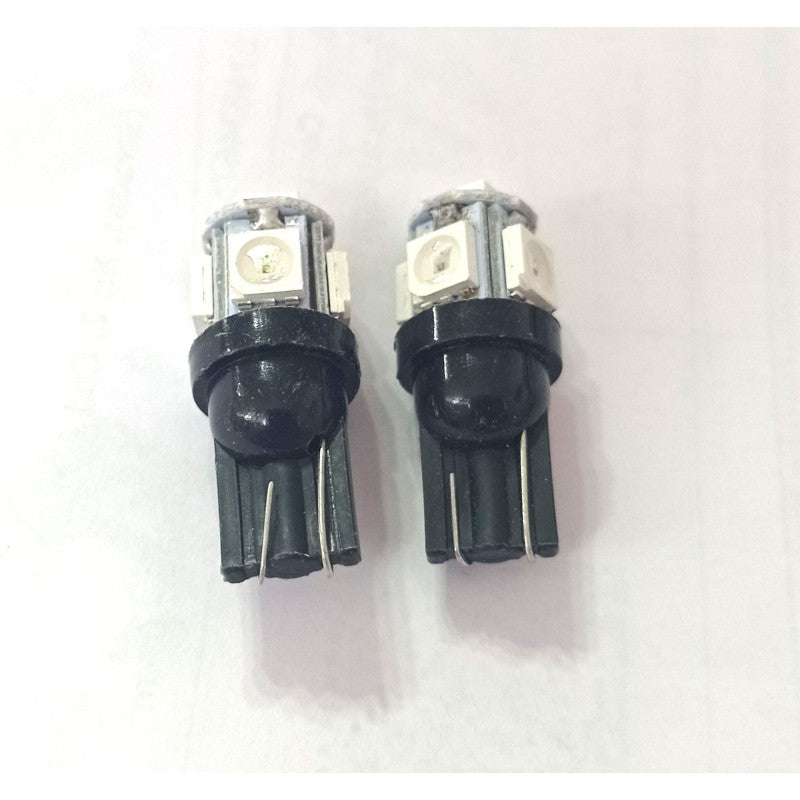 Set 2 becuri auto W5W/ T10 5 smd C RGB