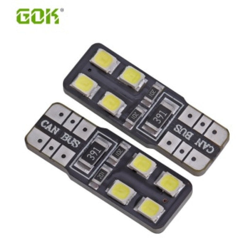 Set 2 becuri auto W5W/ T10- 8 SMD-CANBUS-alb