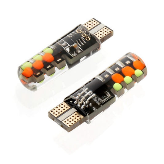 Set 2 becuri auto W5W/ T10 Cob Flash RGB 12V