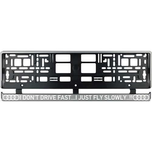 Set 2 bucati, suport numar inmatriculare argintiu Audi Drive