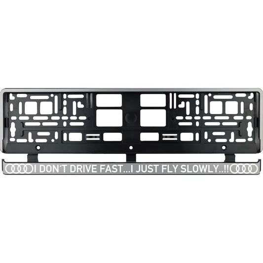 Set 2 bucati, suport numar inmatriculare argintiu Audi Drive