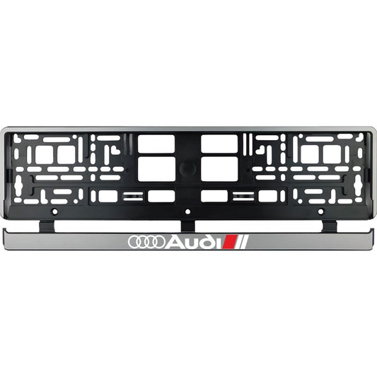 Set 2 bucati, suport numar inmatriculare argintiu Audi II