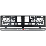 Set 2 bucati, suport numar inmatriculare argintiu Audi Sline