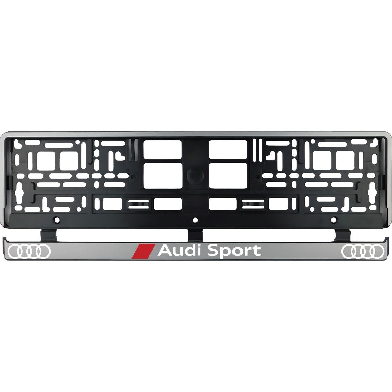 Комплект 2 броя, сребрист държач за регистрационен номер Audi Sport