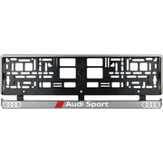 Set 2 bucati, suport numar inmatriculare argintiu Audi Sport